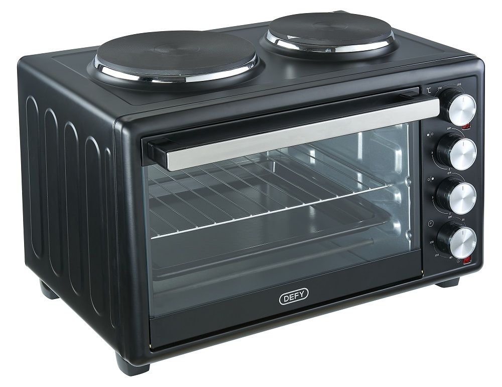 Defy - 30 Litre Mini Oven with 2 Hot Plates - Black
